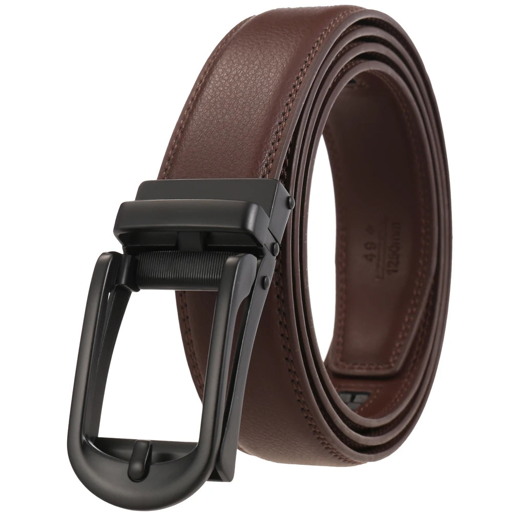 JMT-690122 Reversible Pull Buckle Casual Leather Belt - Model LY33-23425-1