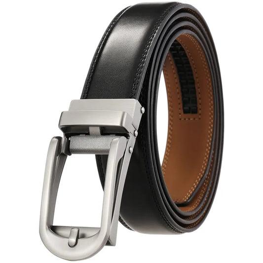 JMT-690122 Reversible Pull Buckle Casual Leather Belt - Model LY33-23425-1