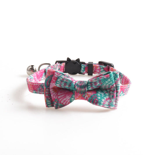 JMT-690186 Colorful Cloth Cat Collar - White Watermelon, Green Avocado, Pink, Blue - 1.0*28 Size