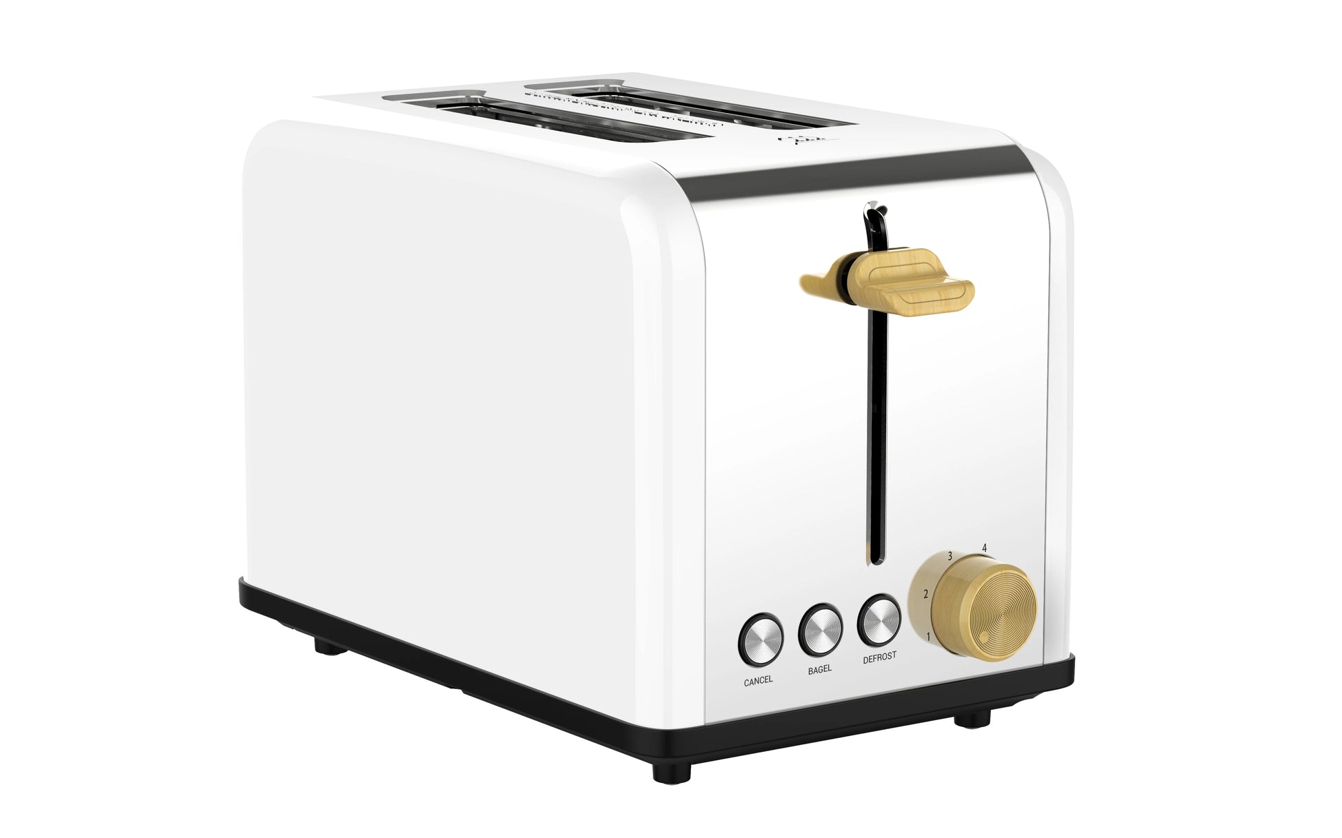 JMT-690186 Stainless Steel Wide Slot 2-Slice Electric Bread Toaster with Even Toasting and Adjustable Settings