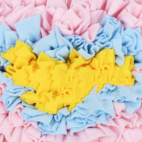 JMT-690506 Pet Sniffing Pad with Non-Slip Base - Pink Fleece Toy for Dogs and Cats, 35x30cm