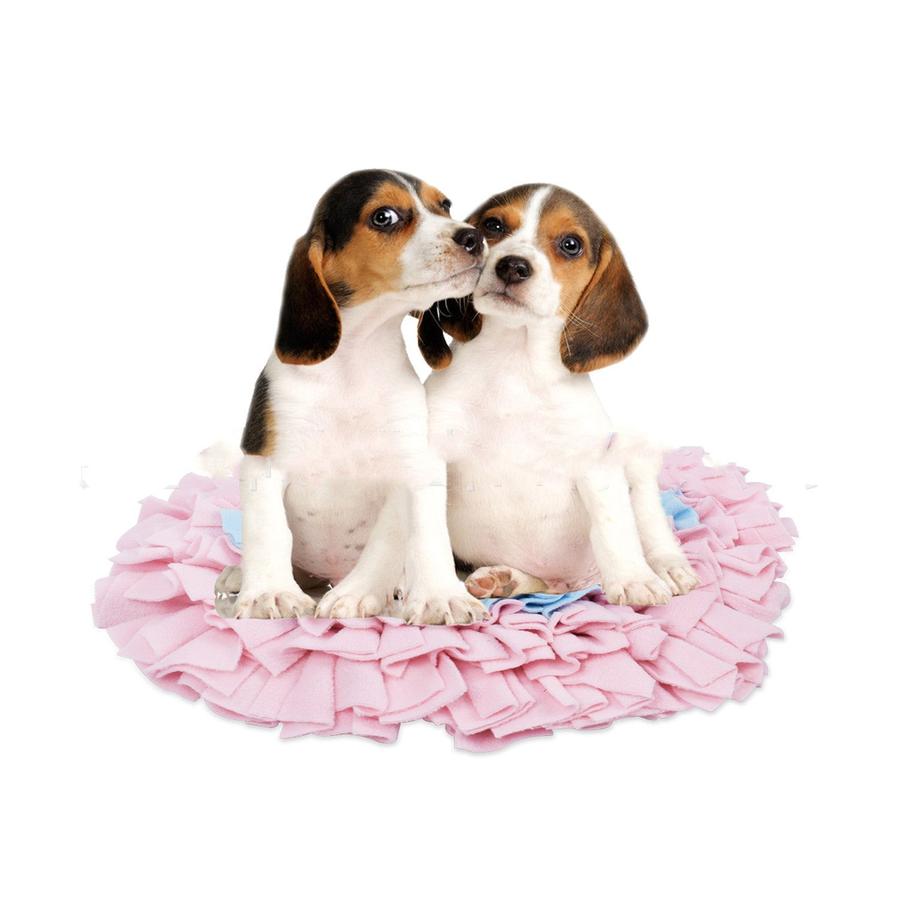 JMT-690506 Pet Sniffing Pad with Non-Slip Base - Pink Fleece Toy for Dogs and Cats, 35x30cm