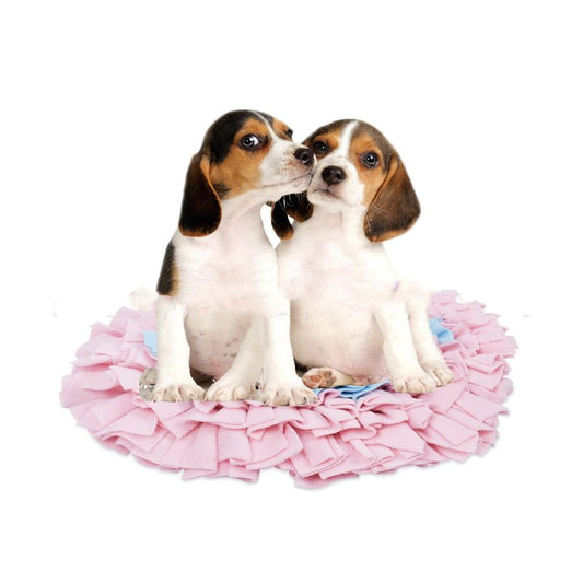 JMT-690506 Pet Sniffing Pad with Non-Slip Base - Pink Fleece Toy for Dogs and Cats, 35x30cm