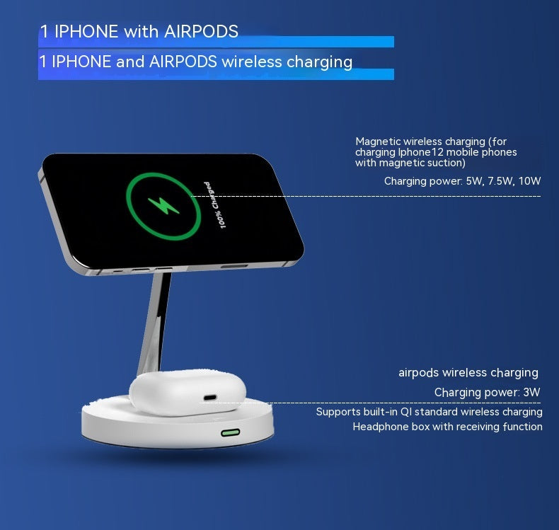 JMT-690698 15W Magnetic Three-in-One Night Light Charging Station with Wireless Fast Charging