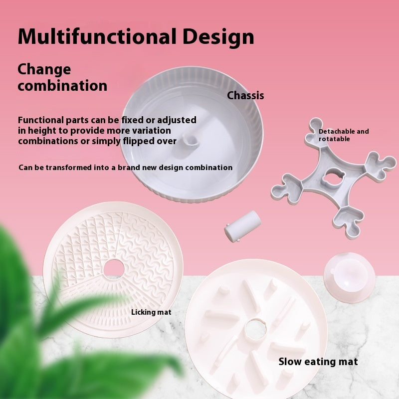 JMT-690698 Interactive Pet Feeding Mat - Rotating Game Board with Anti-Choke Silica Gel Pad