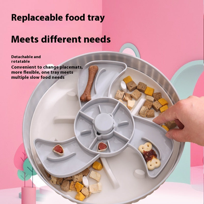 JMT-690698 Interactive Pet Feeding Mat - Rotating Game Board with Anti-Choke Silica Gel Pad