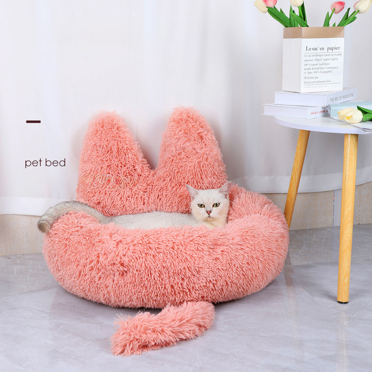 JMT-690826 Cozy Round Plush Pet Bed for Cats and Dogs - Warm Winter Nest Cushion
