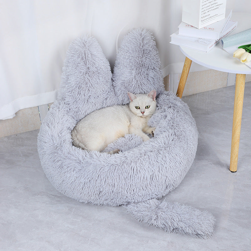 JMT-690826 Cozy Round Plush Pet Bed for Cats and Dogs - Warm Winter Nest Cushion