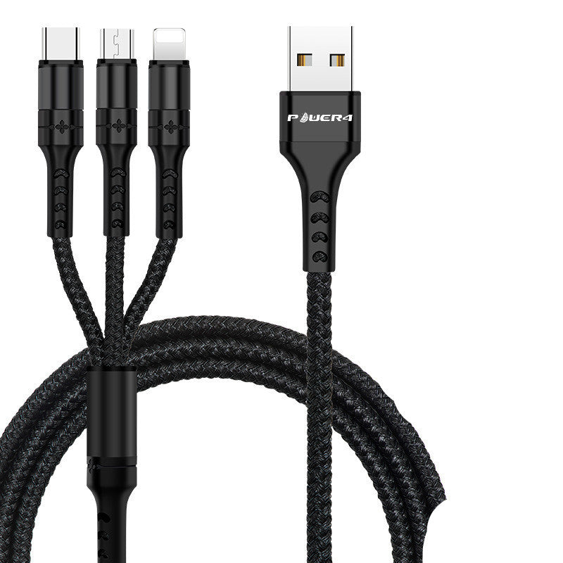 JMT-691210 3-in-1 Micro USB Data Line - 1.2m Cable with Triple Connector