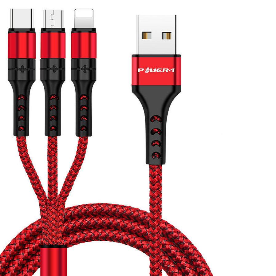 JMT-691210 3-in-1 Micro USB Data Line - 1.2m Cable with Triple Connector