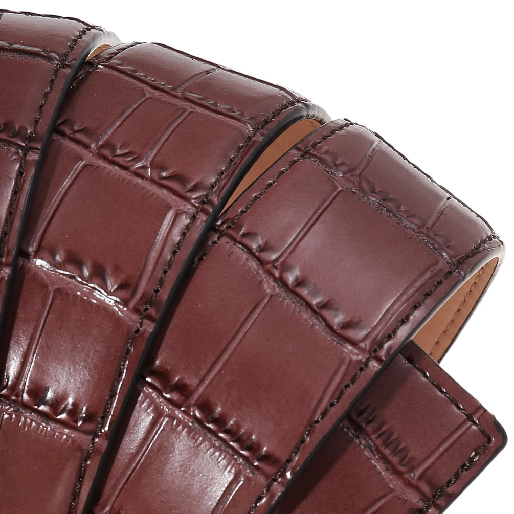 JMT-691274 Genuine Leather 3.8CM Colourful Punching Belt - Versatile Fashion Accessory