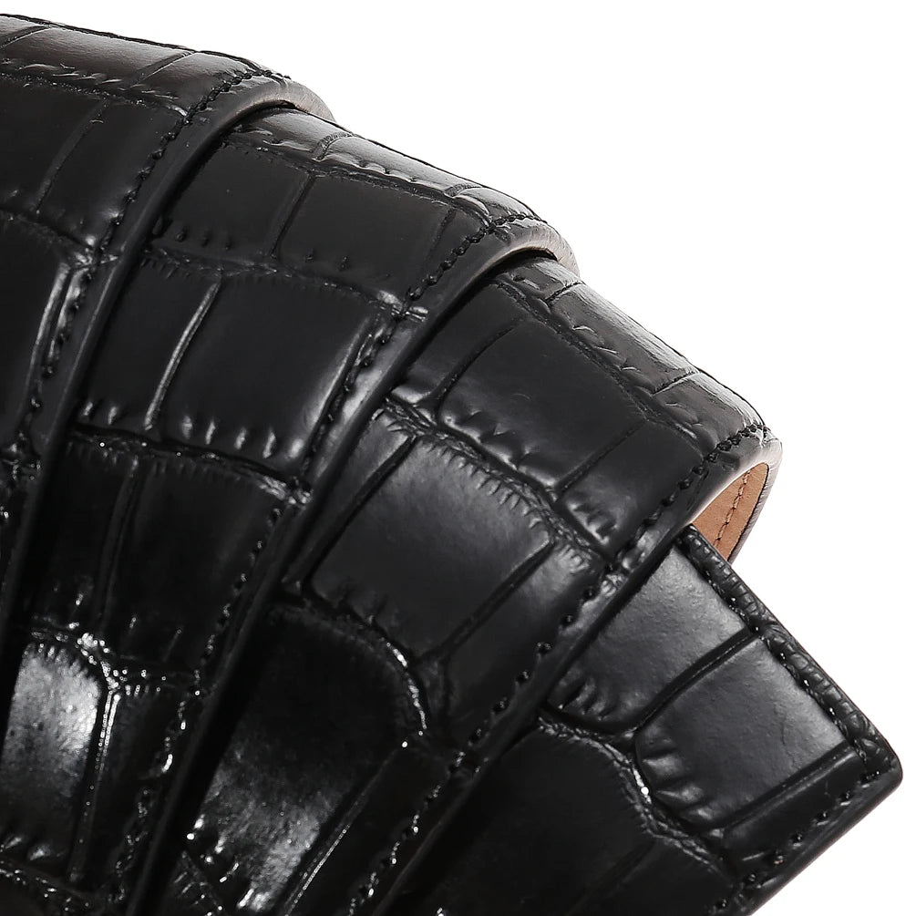 JMT-691274 Genuine Leather 3.8CM Colourful Punching Belt - Versatile Fashion Accessory