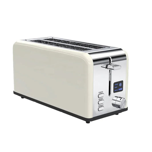 JMT-691338 Extra Raising LCD Toaster with 6 Toasting Positions and Crumbs Collector – Metal Toaster for Long Grooves