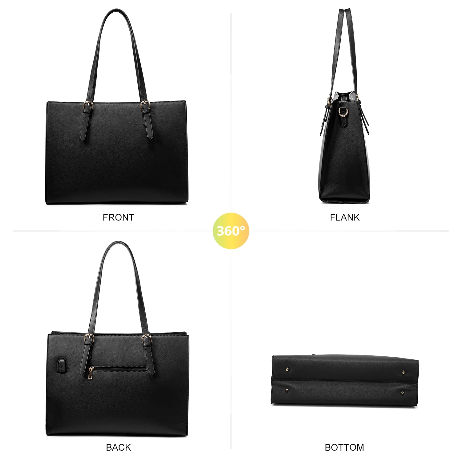 JMT-691338 Stylish 15.6 Inch Laptop Tote Bag Set with Large Capacity for Professional Use