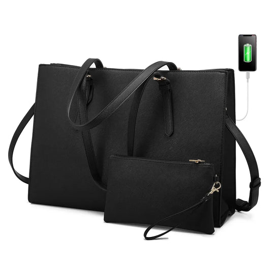 JMT-691338 Stylish 15.6 Inch Laptop Tote Bag Set with Large Capacity for Professional Use