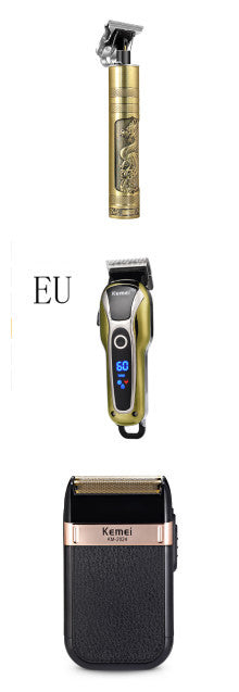 JMT-691914 Rechargeable Double Mesh Razor for Face, Hair, and Body - 45 Minutes Runtime, Washable Design, Black with Gold and Silver Accents
