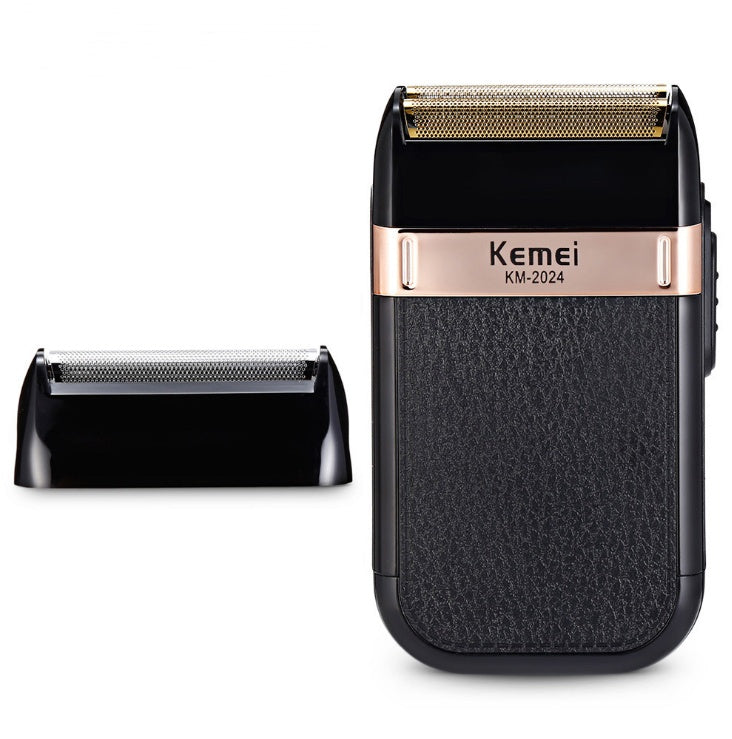 JMT-691914 Rechargeable Double Mesh Razor for Face, Hair, and Body - 45 Minutes Runtime, Washable Design, Black with Gold and Silver Accents