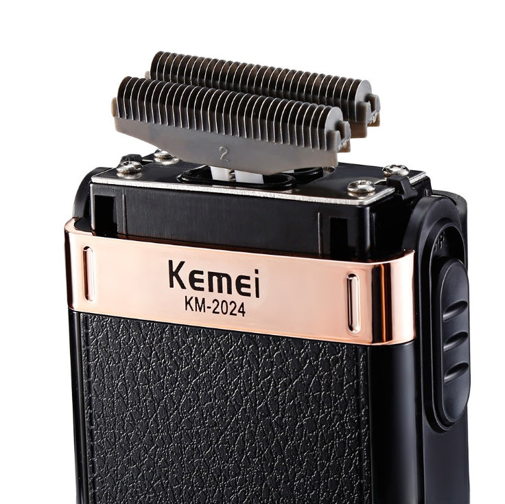 JMT-691914 Rechargeable Double Mesh Razor for Face, Hair, and Body - 45 Minutes Runtime, Washable Design, Black with Gold and Silver Accents