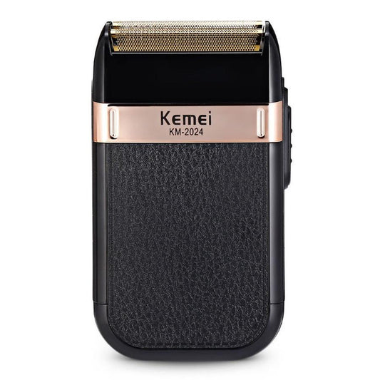JMT-691914 Rechargeable Double Mesh Razor for Face, Hair, and Body - 45 Minutes Runtime, Washable Design, Black with Gold and Silver Accents