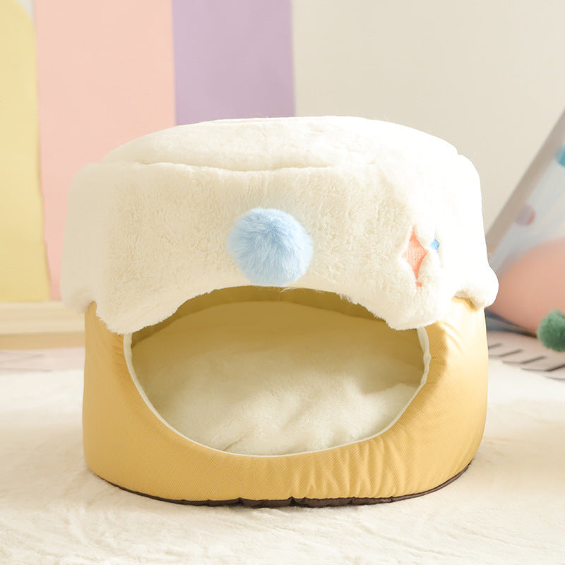 JMT-691978 Dual-Purpose Quilted Cat Litter Nest for Cats and Kittens - Polyester, Available in Sizes S and M