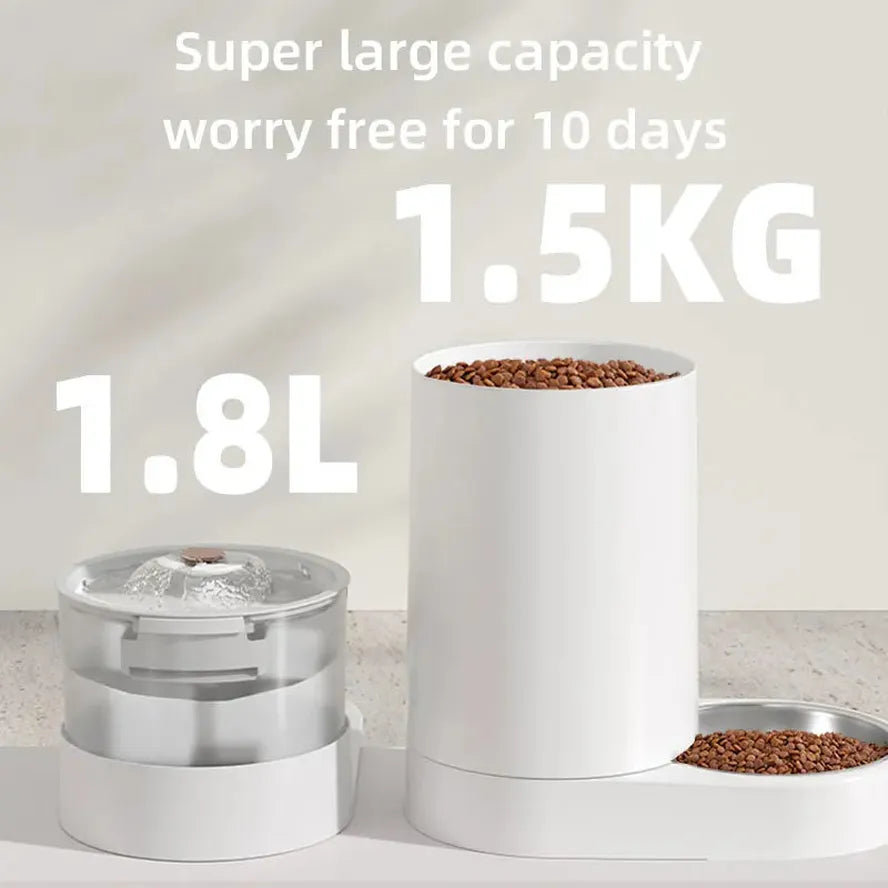 JMT-692042 Automatic Pet Feeder and Water Dispenser with Dry Wet Separation for Dogs and Cats