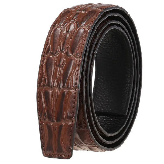 JMT-692426 Automatic Buckle Leather Belt for Men - Model Ly35-3857, Customisable Design, Genuine Leather Material