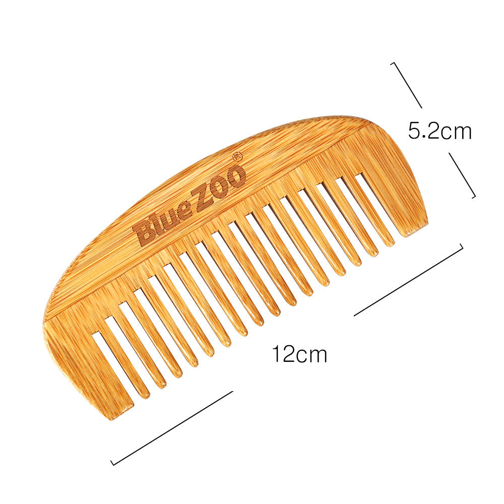 JMT-692810 Bamboo Crescent Portable Hairdressing Comb - Anti-static Wooden Massage Comb (10-15CM)