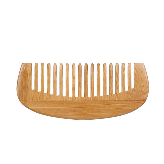 JMT-692810 Bamboo Crescent Portable Hairdressing Comb - Anti-static Wooden Massage Comb (10-15CM)