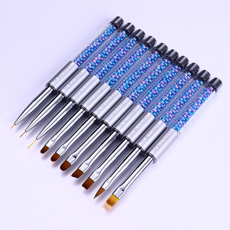 JMT-693130 10-Piece UV Nail Brush Tool Set with 12.6 cm Handles for Nail Art Application