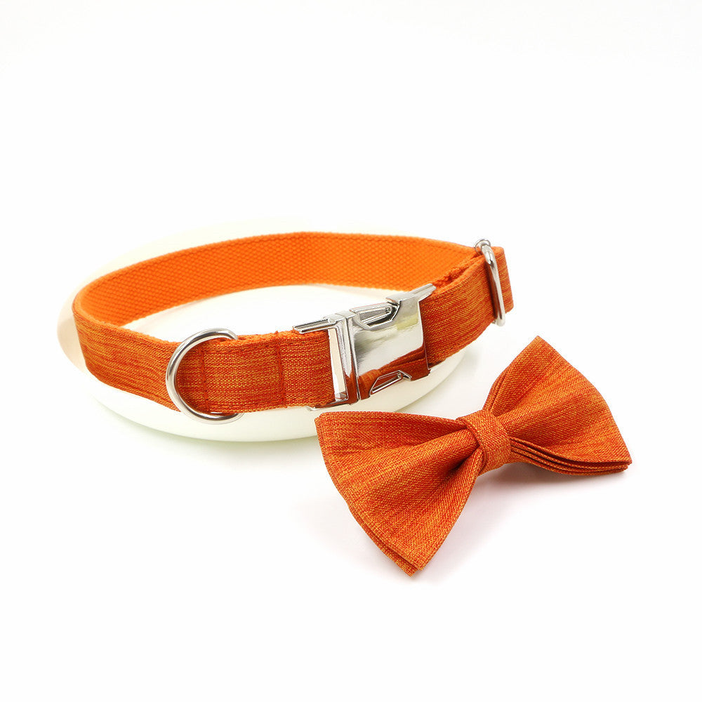 JMT-693322 Pet Supplies Orange Bow Collar and Leash Set for Dogs