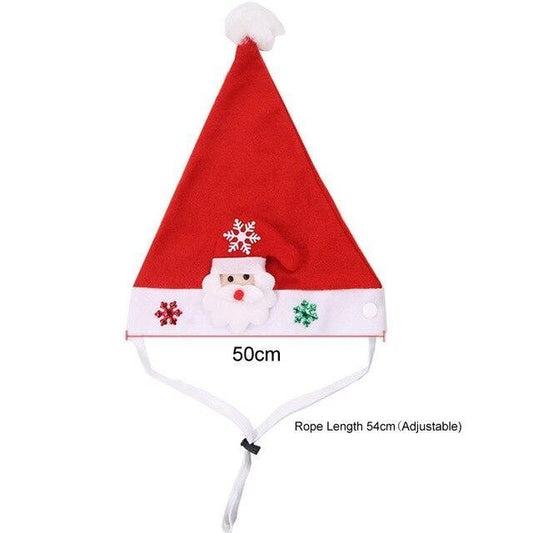 JMT-693642 Christmas Pet Hat for Dogs and Cats - Polyester, Solid Color, Available in Small, Medium, and Large Sizes