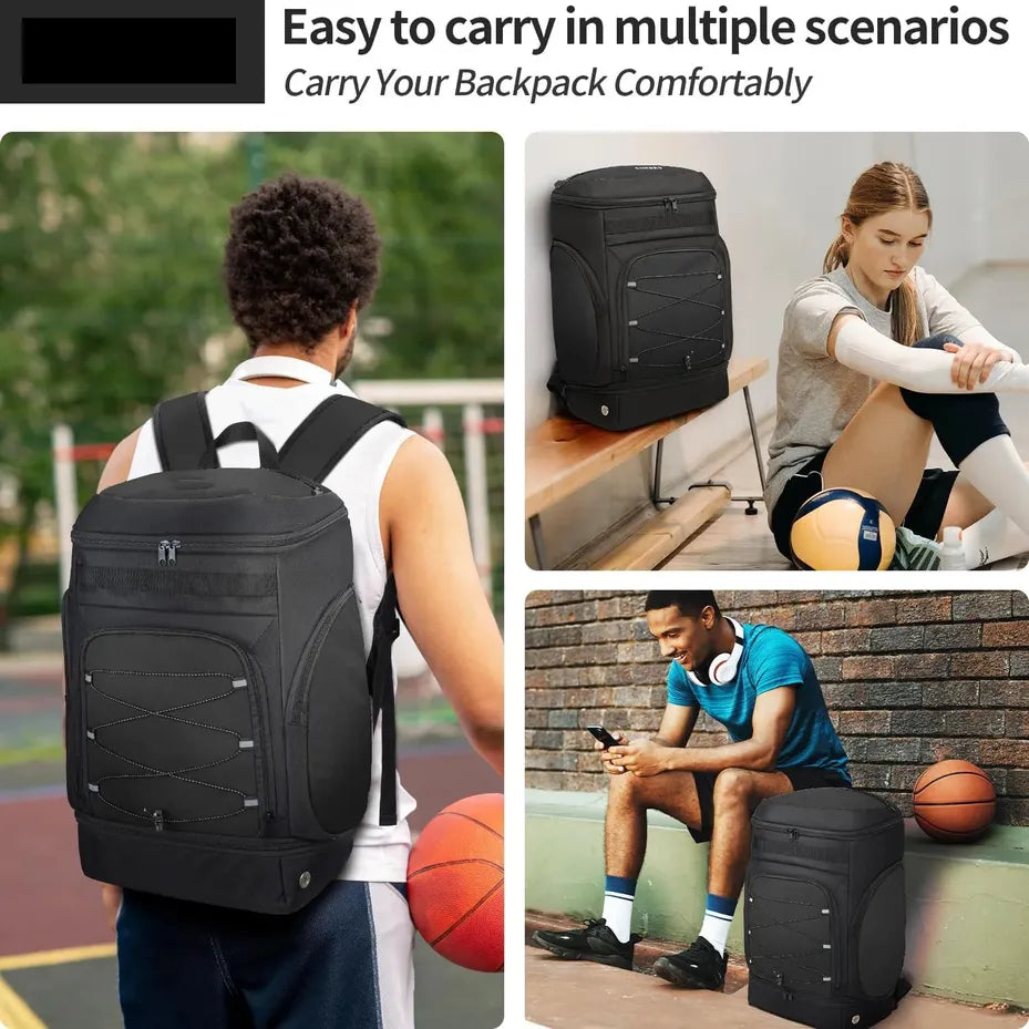 JMT-693642 Large Sports Gym Bag with Separate Ball Holder and Shoe Compartment for Soccer and Basketball