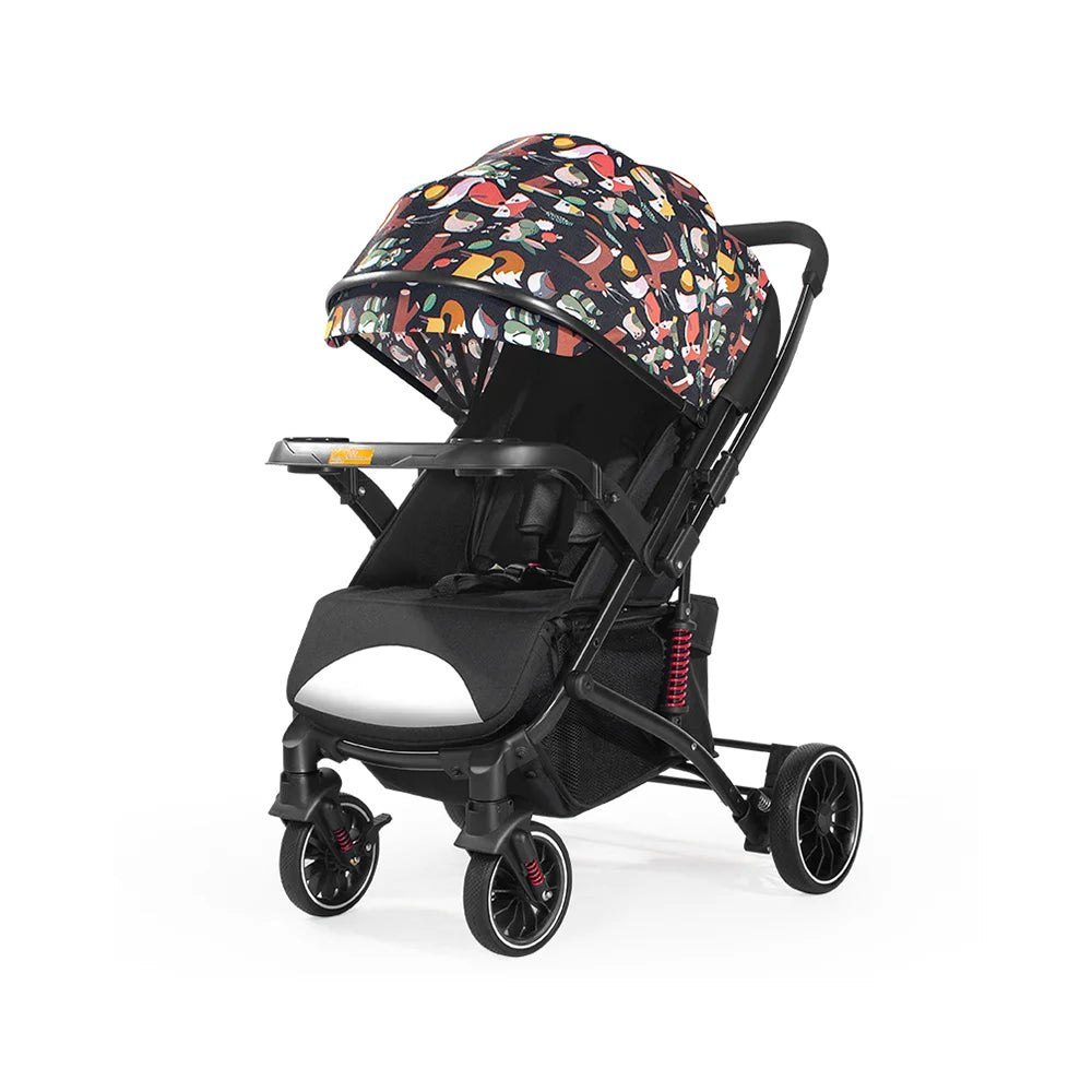 JMT-693834 Lightweight Foldable Baby Stroller with Dinner Plate Tray – Comfortable Luxury Pram for Infants