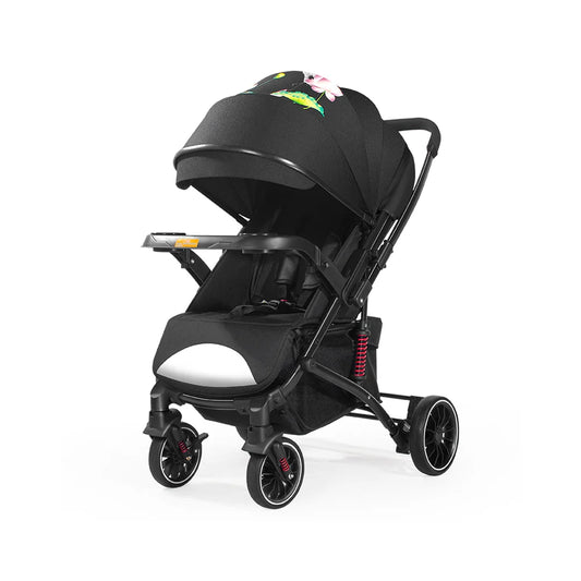 JMT-693834 Lightweight Foldable Baby Stroller with Dinner Plate Tray – Comfortable Luxury Pram for Infants