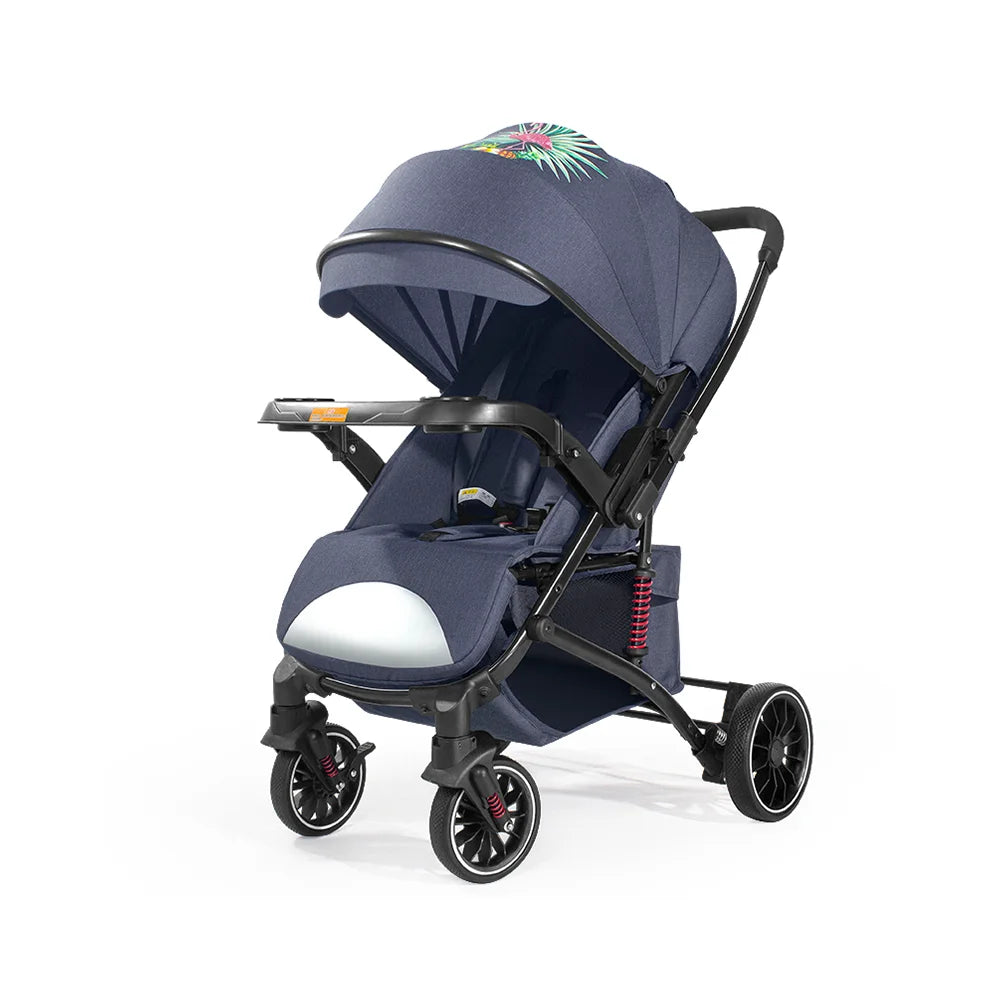 JMT-693834 Lightweight Foldable Baby Stroller with Dinner Plate Tray – Comfortable Luxury Pram for Infants