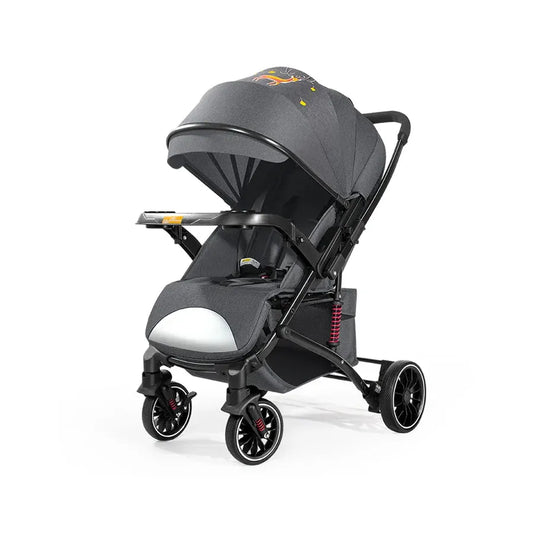 JMT-693834 Lightweight Foldable Baby Stroller with Dinner Plate Tray – Comfortable Luxury Pram for Infants
