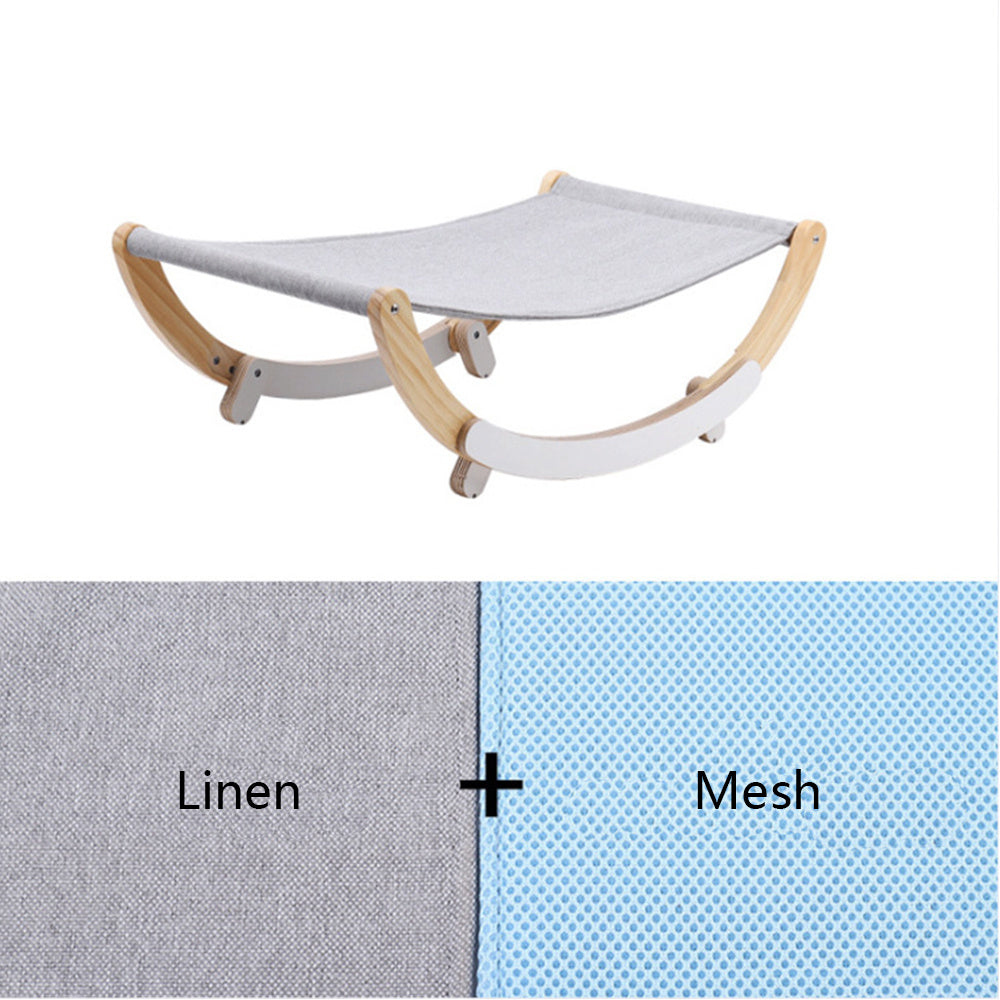 JMT-693834 Wooden Cat and Small Dog Pet Nest with Cushioned Pads and Anti-Slip Design