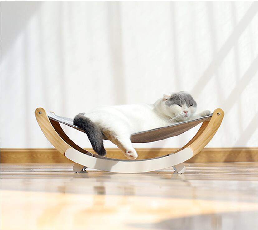 JMT-693834 Wooden Cat and Small Dog Pet Nest with Cushioned Pads and Anti-Slip Design