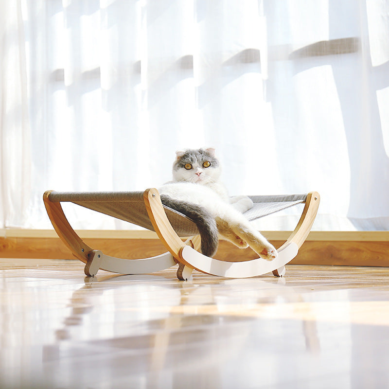 JMT-693834 Wooden Cat and Small Dog Pet Nest with Cushioned Pads and Anti-Slip Design