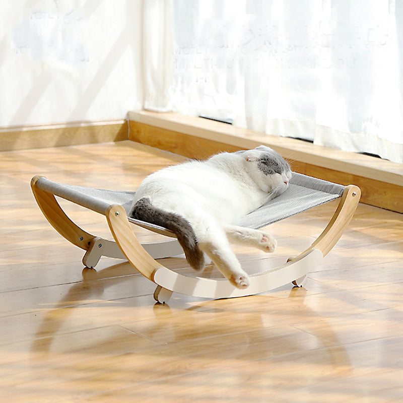 JMT-693834 Wooden Cat and Small Dog Pet Nest with Cushioned Pads and Anti-Slip Design