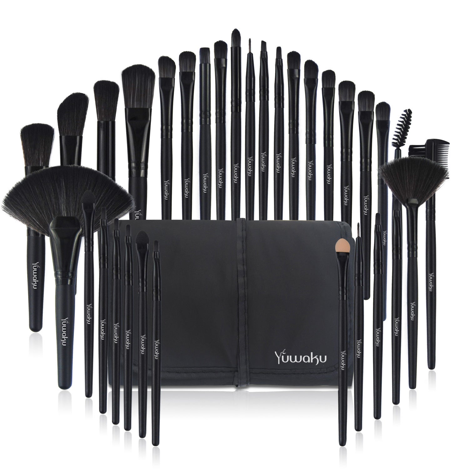 JMT-693962 32-Piece Professional Makeup Brush Set with Portable Wooden Handle and Soft Artificial Fiber Bristles