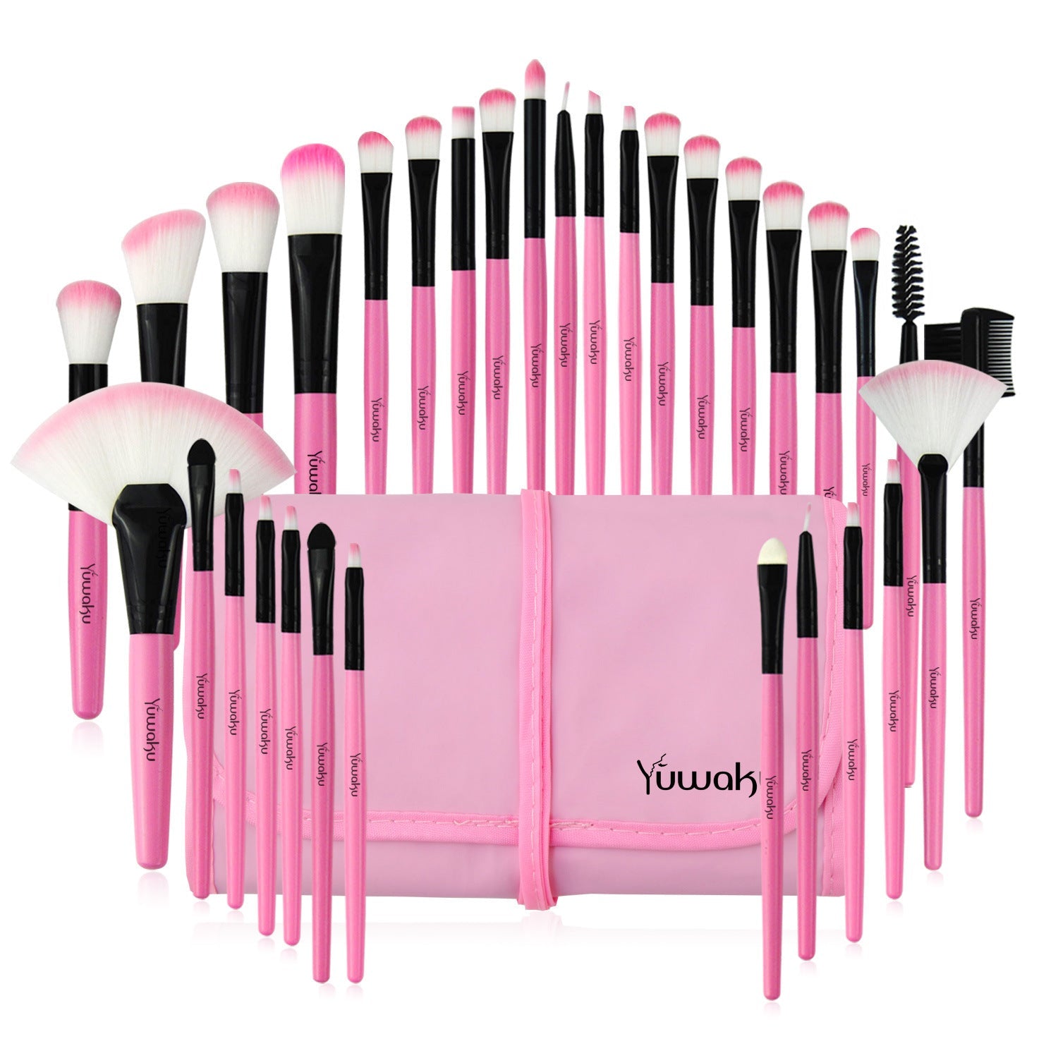 JMT-693962 32-Piece Professional Makeup Brush Set with Portable Wooden Handle and Soft Artificial Fiber Bristles