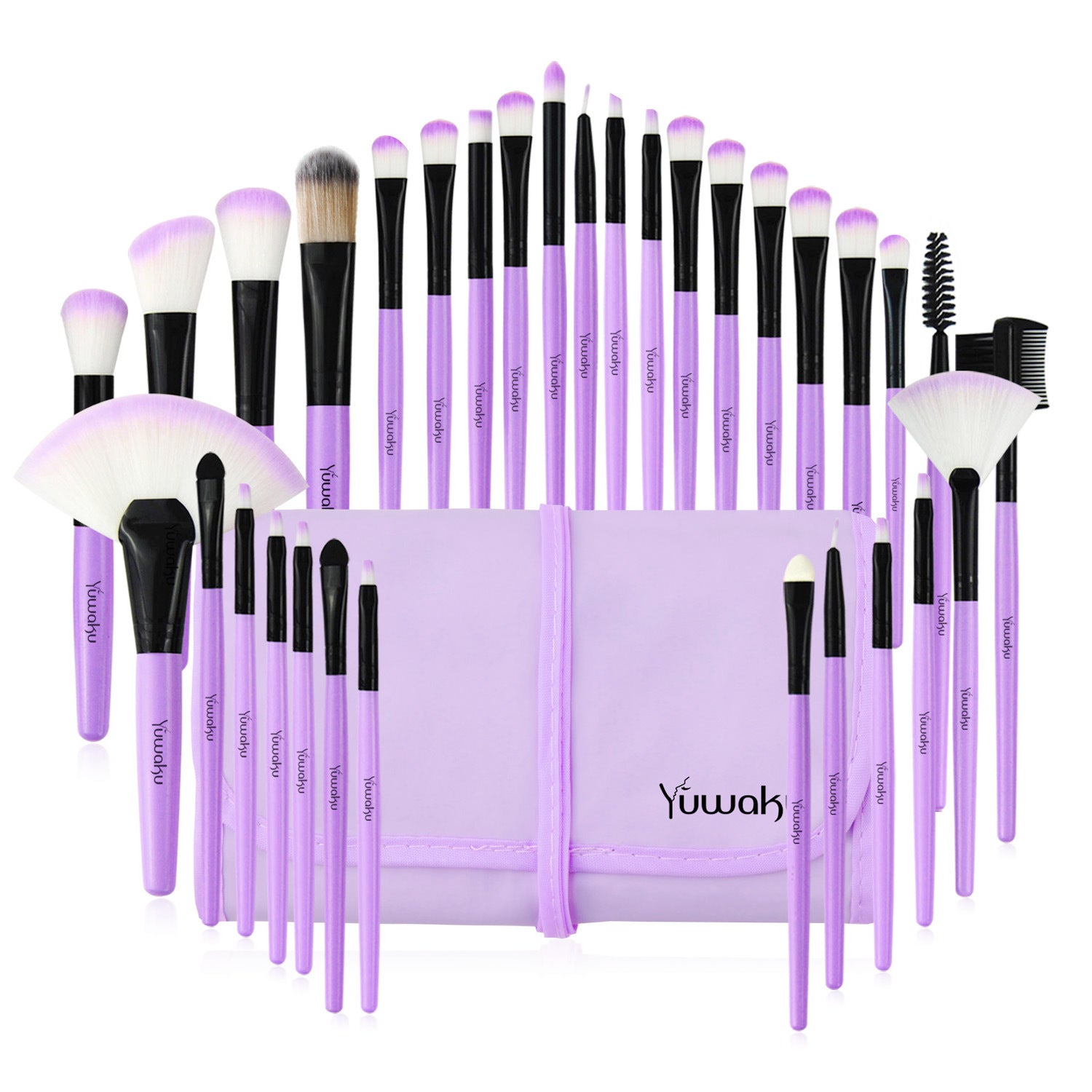 JMT-693962 32-Piece Professional Makeup Brush Set with Portable Wooden Handle and Soft Artificial Fiber Bristles