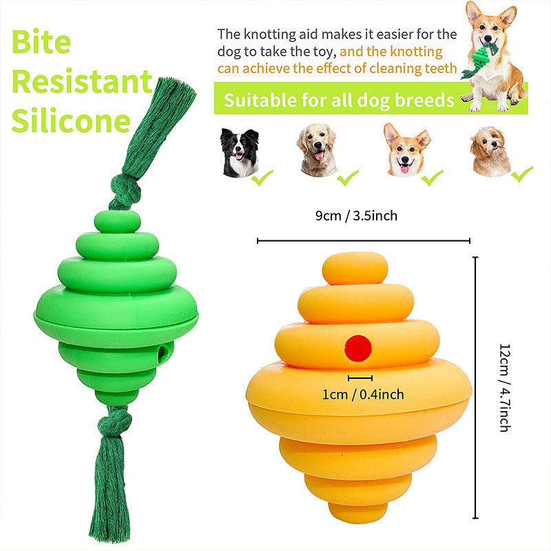 JMT-693962 Dog Ball and Rope Toy for Large Dogs, Durable Silicone Chew Toy with Interactive Food Dispenser, Safe and Hygienic Design for Play and Training
