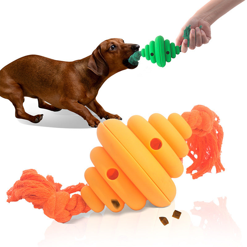 JMT-693962 Dog Ball and Rope Toy for Large Dogs, Durable Silicone Chew Toy with Interactive Food Dispenser, Safe and Hygienic Design for Play and Training