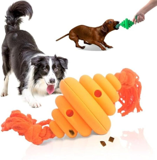 JMT-693962 Dog Ball and Rope Toy for Large Dogs, Durable Silicone Chew Toy with Interactive Food Dispenser, Safe and Hygienic Design for Play and Training