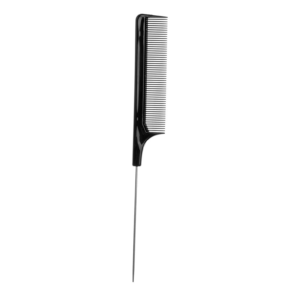 JMT-694346 Precision Tail Comb with Close Teeth - Black Plastic Design