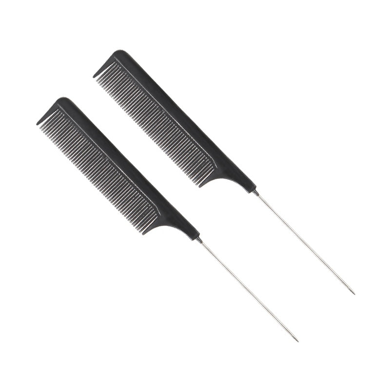 JMT-694346 Precision Tail Comb with Close Teeth - Black Plastic Design