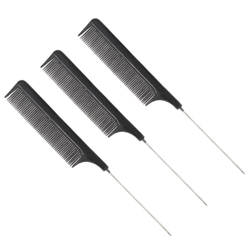 JMT-694346 Precision Tail Comb with Close Teeth - Black Plastic Design