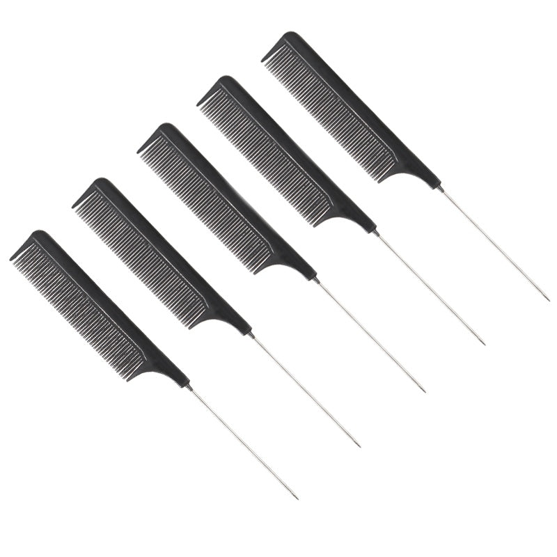 JMT-694346 Precision Tail Comb with Close Teeth - Black Plastic Design